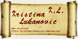 Kristina Lukanović vizit kartica